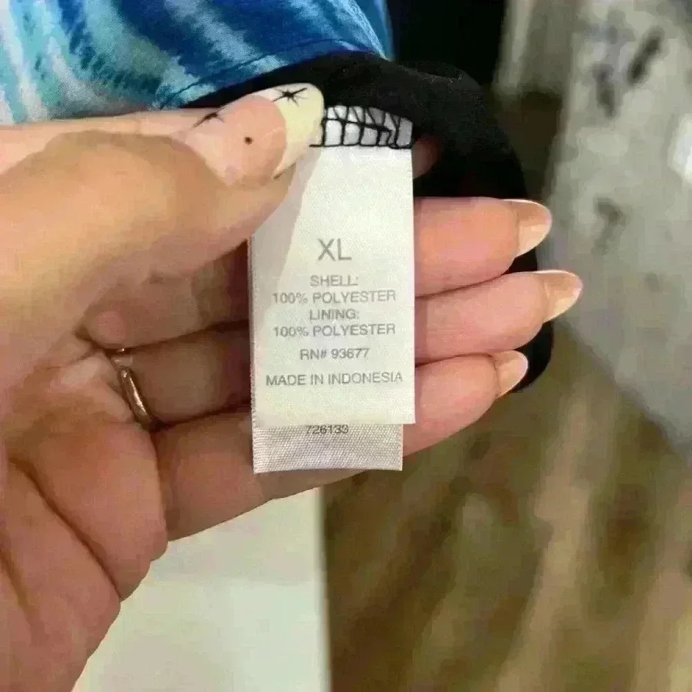 bisou bisou blue chiffon tie dye set sz XL - Picture 4 of 10